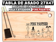 Pantera Rosa tabla de asado con grabado laser regalos de cumpleaños asado parrilla amigos - PICATABLAS GRABADO LASER
