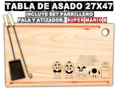 Mario Bros tabla de asado con grabado laser regalos de cumpleaños asado parrilla amigos - comprar online