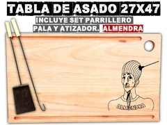 Almendra Spinetta Tabla de asado con grabado laser regalos de cumpleñoas asado parrilla amigos