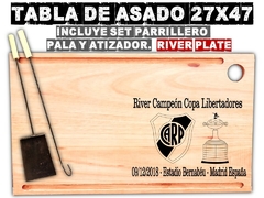 River Madrid tabla de asado grabado laser regalos de cumpleaños asado parrilla futbol