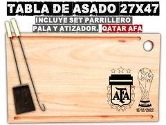 AFA Seleccion argentina futbol messi qatar tabla de asado parrilla madera en internet