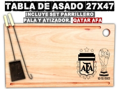 AFA Seleccion argentina futbol messi qatar tabla de asado parrilla madera - PICATABLAS GRABADO LASER