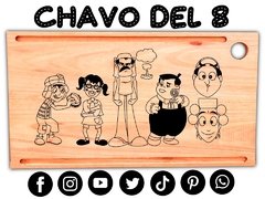 CHAVO DEL 8 TABLON DE ASADO CON GRABADO LASER 27X47 - comprar online