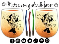 Imagen de MINNIE MICKEY MOUSE MATE CON GRABADO LASER REGALOS ORIGINALES