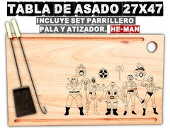 HE-MAN tabla de asado grabado laser dibujos retro tv regalos de cumpleaños asado parrilla