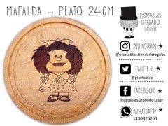 PLATO DE ASADO MAFALDA - PLATO CALDEN 24CM DE DIAMETRO - PICATABLAS GRABADO LASER