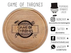 PLATO DE ASADO REDONDO CON GRABADO LASER: GAME OF THRONES