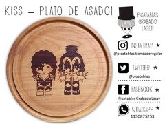 PLATO DE ASADO REDONDO CON GRABADO LASER: KISS en internet