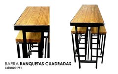 Barra con 4 banquetas cuadradas