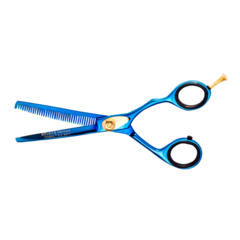 Tijera de Pulir 40 dientes Belkys - 6 Pulgadas | TITANIUM BLUE | Cod. 407T