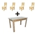 #451 Mesa Eco Pata ELE 120cm x 70cm + 4 Sillas Hindu