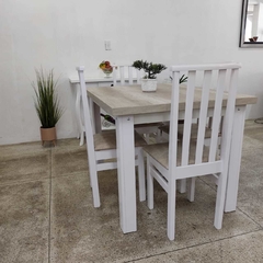 Mesa Retangular com 4 Cadeiras Branca - Tradição - comprar online