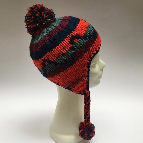 Beanie Lhasa rayado con orejeras