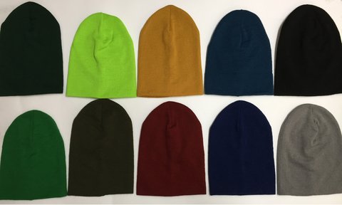 Gorro de Lana (Beanie) AJUSTADO Liso tipo Rocky Doble Largo
