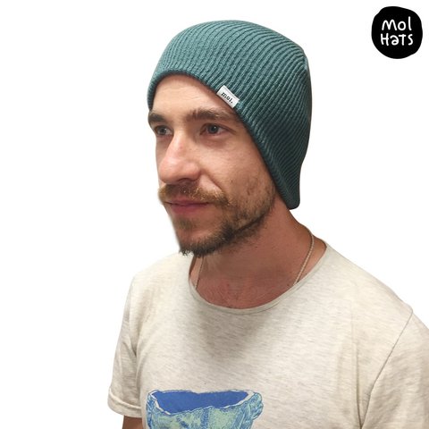 Gorro de Lana (Beanie) Liso Grueso Doble Medio Nº3