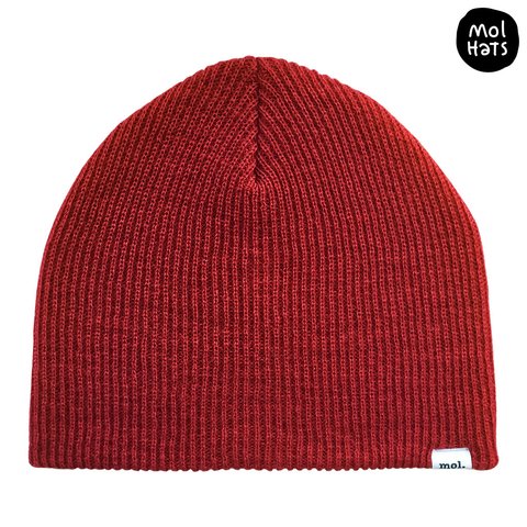 Gorro de Lana (Beanie) Liso Grueso Doble Medio Nº3