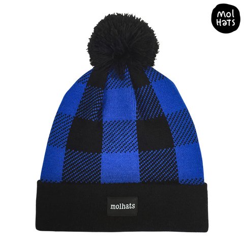 Gorro de Lana (Beanie) Escocés con Pompón