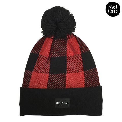 Gorro de Lana (Beanie) Escocés con Pompón
