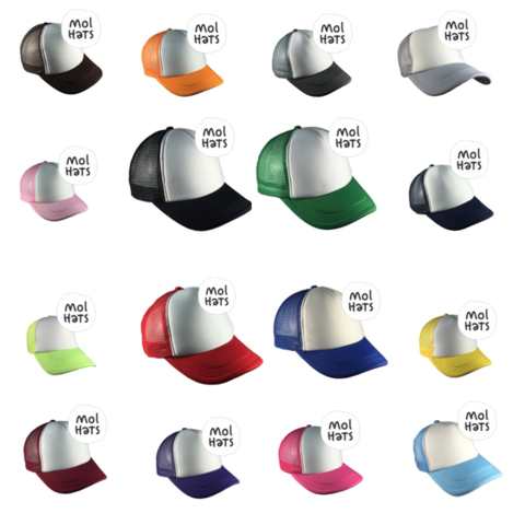 Gorra Trucker 1 Color + Frente Blanco