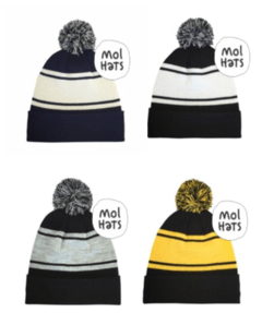 Gorro de Lana (Beanie) Franja con Pompón