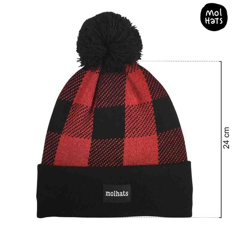 Gorro de Lana (Beanie) Escocés con Pompón