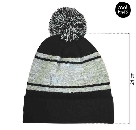 Gorro de Lana (Beanie) Franja con Pompón