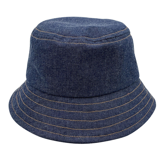 Sombrero de pescador D-Bobby Oblique de ala corta Jacquard de denim gris antracita lavado a