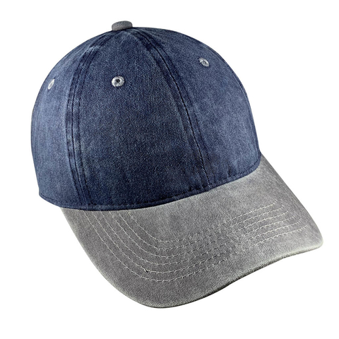 Gorra Clásica de Denim Lavado (tipo Gastado) 2 Colores Combinados