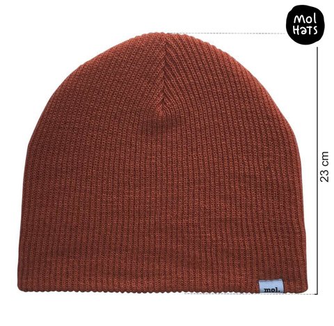 Gorro de Lana (Beanie) Liso Grueso Doble Medio Nº3
