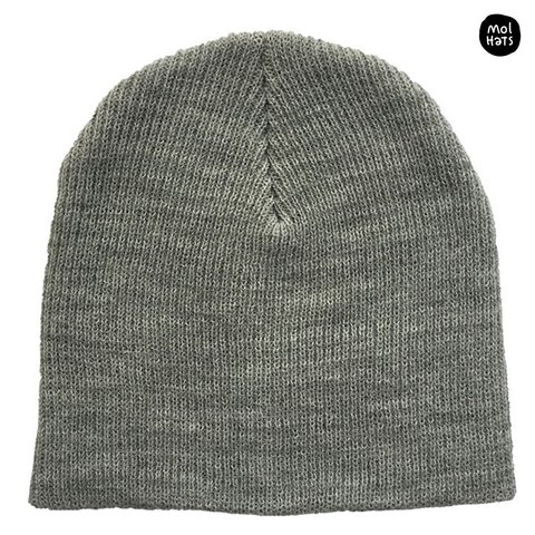 Gorro de Lana (Beanie) Liso Grueso Doble Medio Nº3