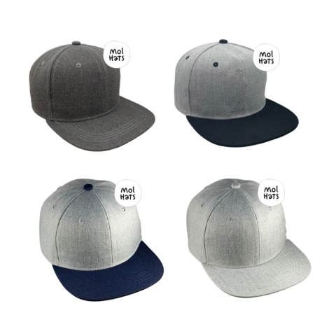 Gorra Snapback Gris Melange Texturado