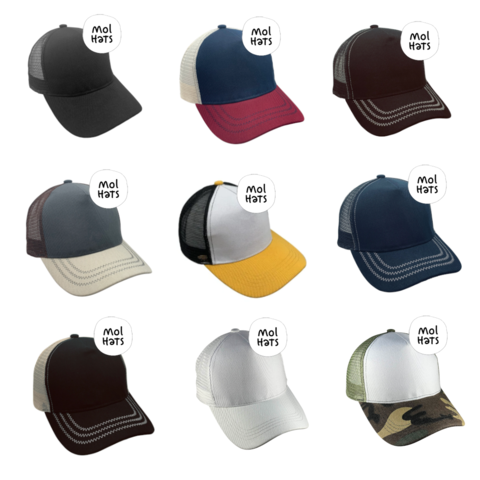 Gorra Trucker con Frente de Tela