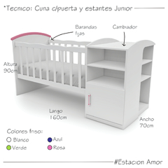 Cuna c/puerta y estantes Junior - comprar online