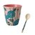 SET VASO Y CUCHARA Melamina AMAPOLA AZUL