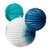SET DECO GLOBOS DE PAPEL Tonos Azul y acqua