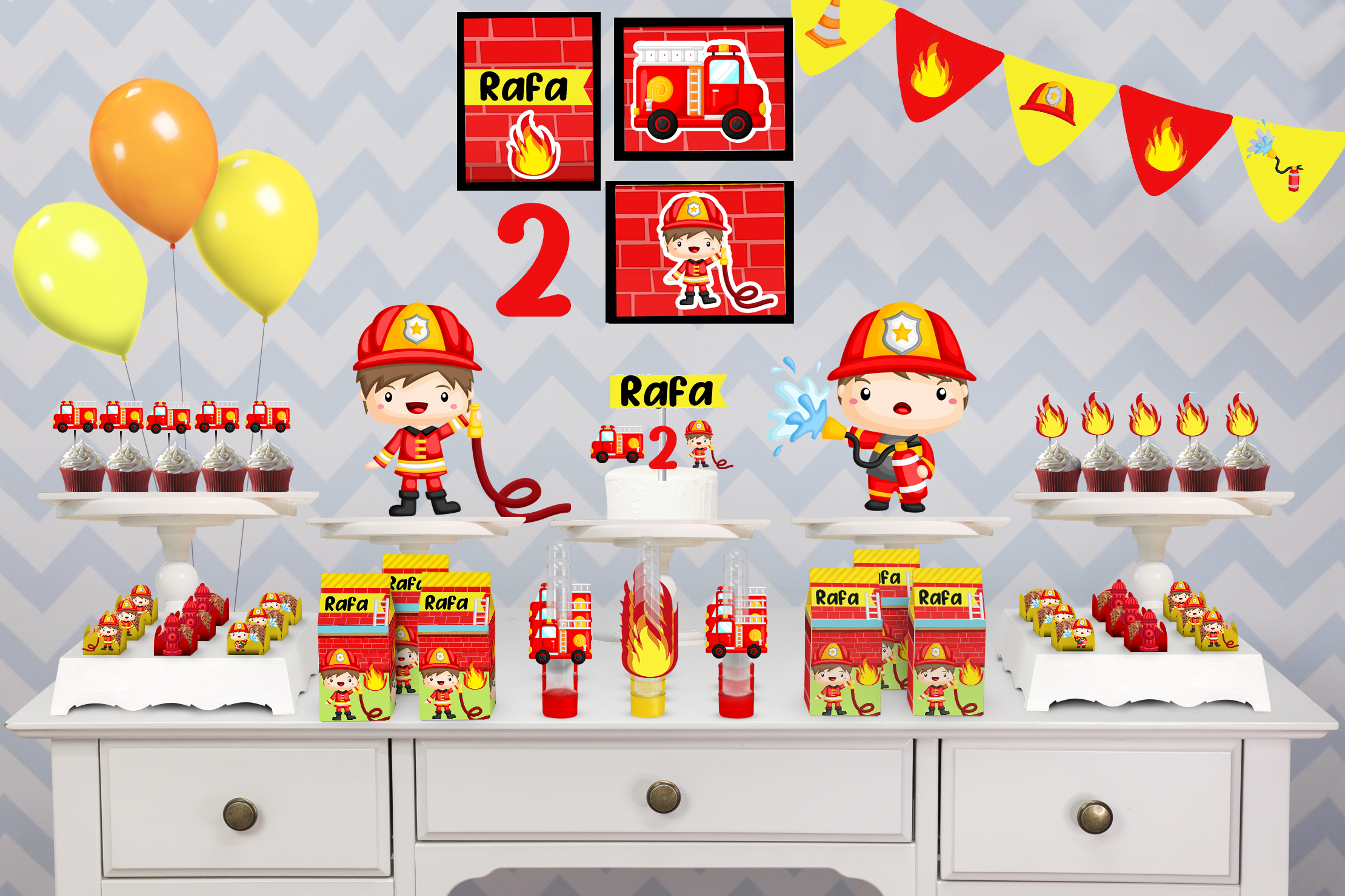 Kit Decoração Aniversário Personalizado com NOME e IDADE Free Fire -  Decoração Infantil!