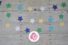 Guirnalda Cosida de Estrellas Colores con Dorado o Plateado - tienda online