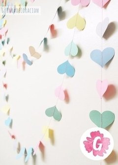 Guirnalda de corazones cosida - Guinda Decoración