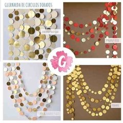 Guirnalda de círculos con dorado o plateado - tienda online