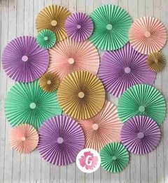Pack 10 Rosetas en cartulina combinadas con dorado o plateado - tienda online