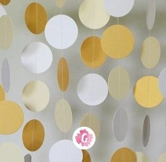 Guirnalda de círculos con dorado o plateado - comprar online