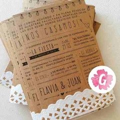 Invitaciones Tarjetas en Papel kraft