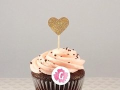 Toppers Pinchos Corazones, estrellas o Banderitas para Cupcakes