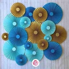 Pack 18 Rosetas Papel Doradas Glitter Brillitos Plateadas - comprar online