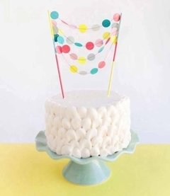 Cake Topper Banderin de circulos cosidos