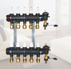 Colector Caleffi de Tecnopolimero Calefacción Piso Radiante 4 Circuitos