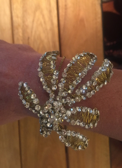BRAZALETE LEAVES GOLD - Novias Romina Albizu