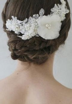 Tocado organza y guipiur Estilo T5003