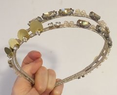 Imagen de Vincha doble oro y strass Estilo v105