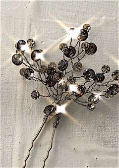 Horquillas floral de jengibre silver Estilo 75522 silver - Novias Romina Albizu